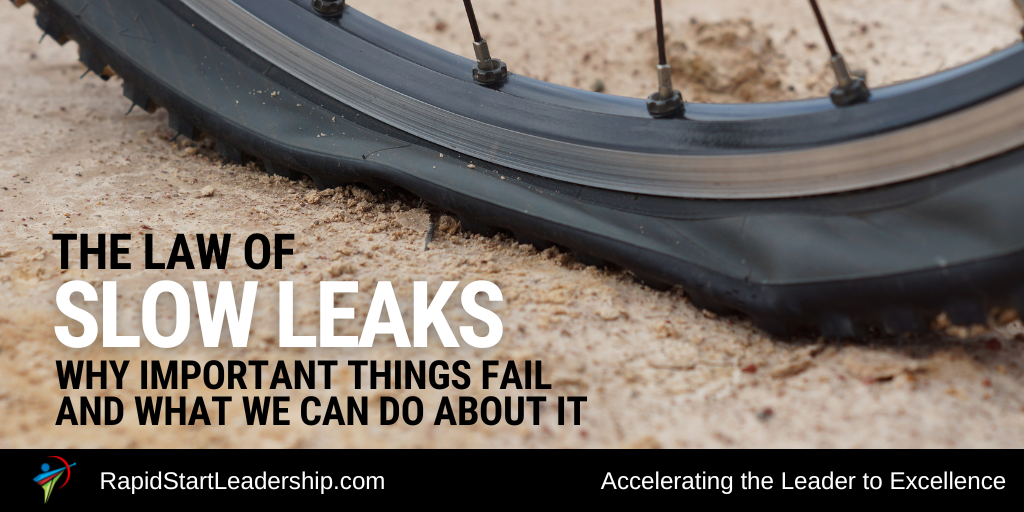 The Law of Slow Leaks – Why Important Things Fail and What We Can Do About It